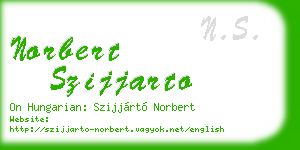norbert szijjarto business card